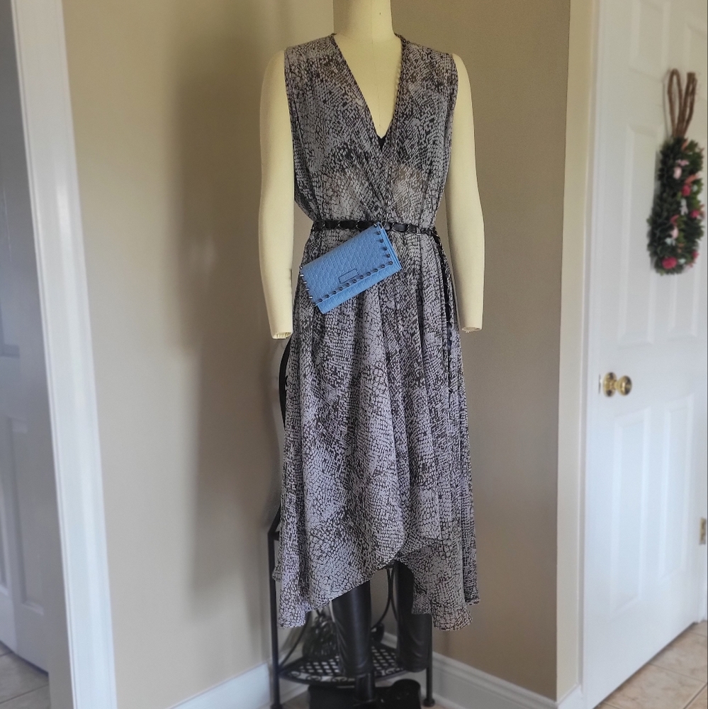 1 on 1 Transformative Upcycling Oversized Shear Snake Print Tent Dress